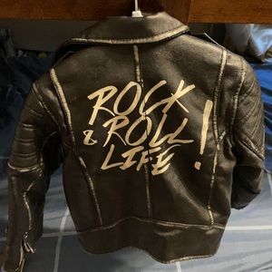 Black leather biker jacket